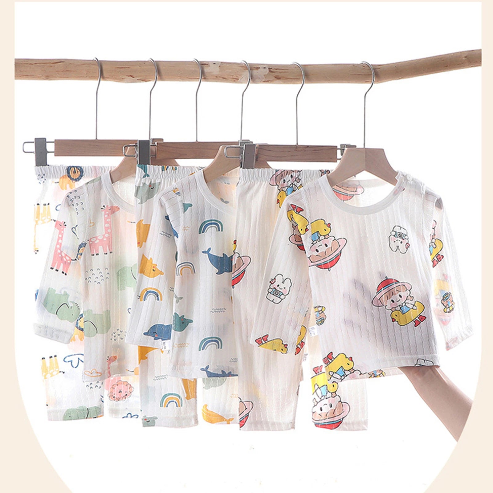 Child Baby Boys Girls Summer Cotton Sleepwear Kids Homewear Children Lightweight Conformtable Pyjamas Cartton Clothes Pullover