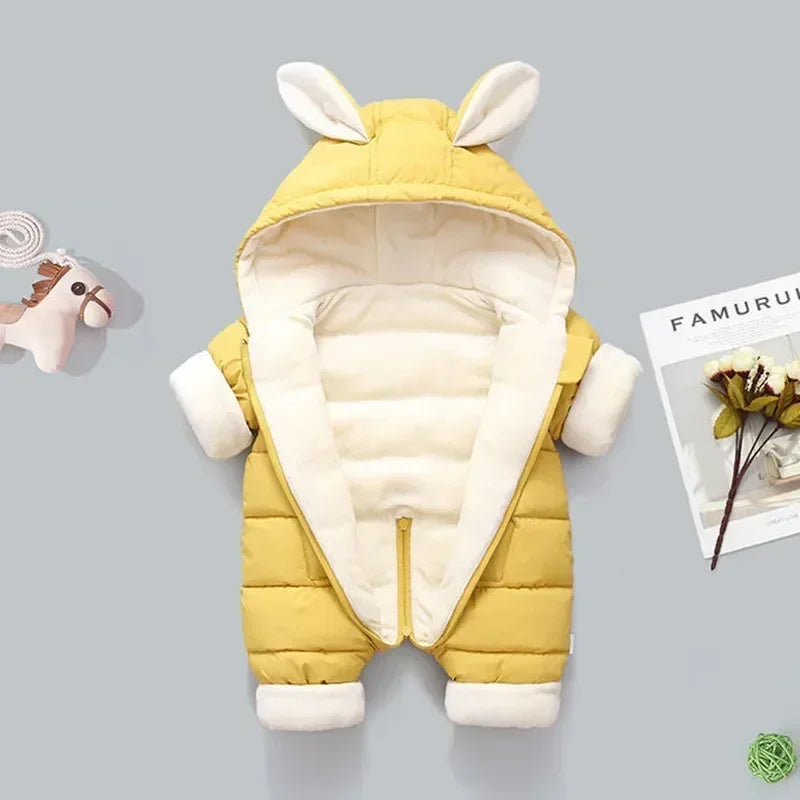 2023 new born fashion winter thicken children snowsuit cotton-padded baby girl clothes boy Plus velvet cute Jumpsuits Bodysuit