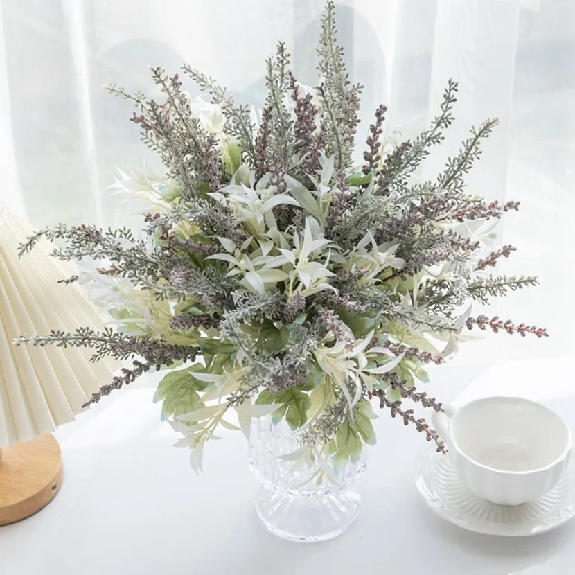 Artificial Plants Lavender Gypsophila Flowers Bouquet PE For Wedding arch Christmas Wreaths Home bonsai Decor Photography props