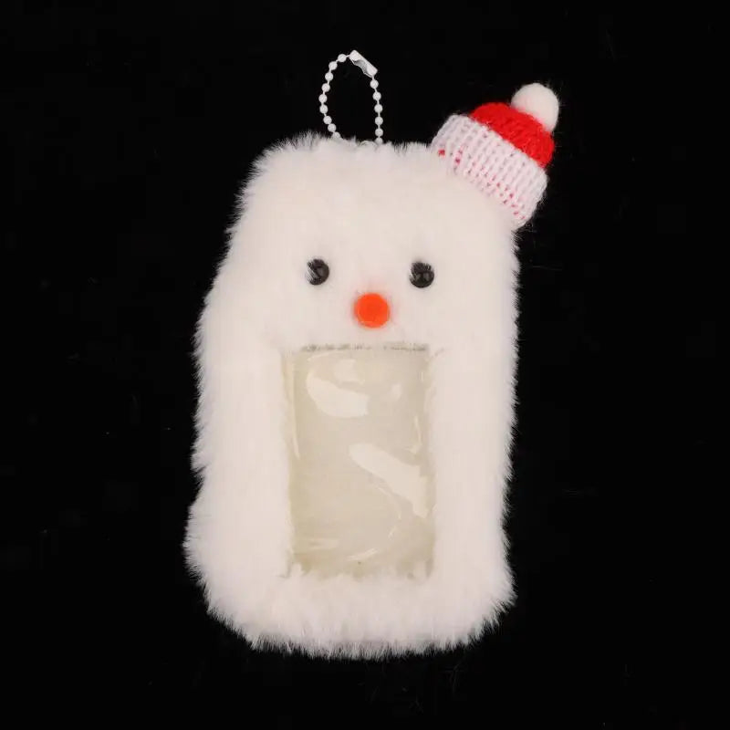 Cute Cartoon Christmas Snowman Plush Photocard Case Photo Card Holder Portable INS Card Case Students Photos Protective Cover