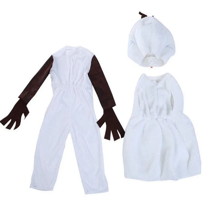 Children's Olaf Character Costume Toddler Fantasy Party Outfit New Year Christmas Performance Costume with Hat and Vest