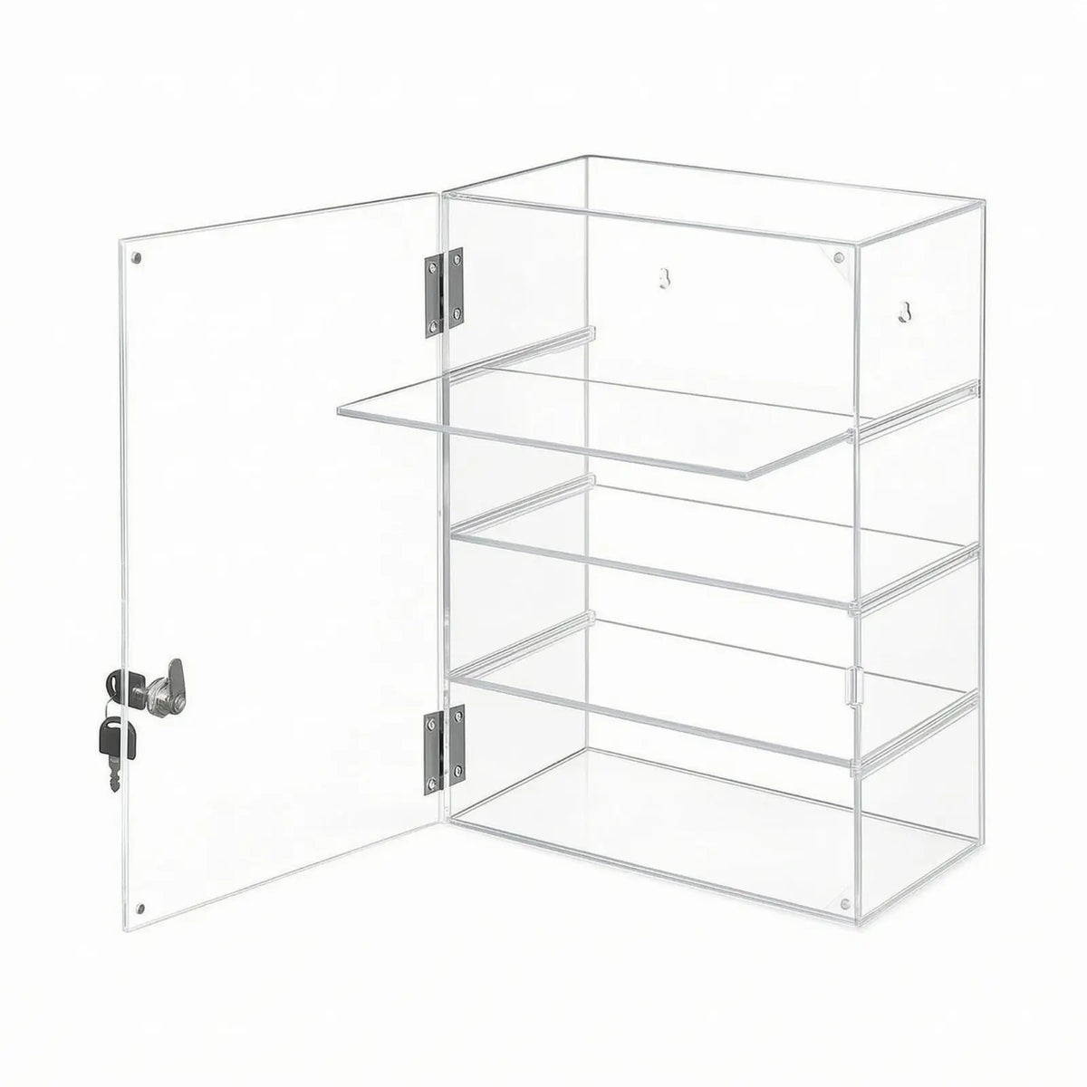 Clear Acrylic Collection Display Box with Hinged Door for Figurines Toys Safe Storage Showcase