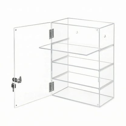 Clear Acrylic Collection Display Box with Hinged Door for Figurines Toys Safe Storage Showcase