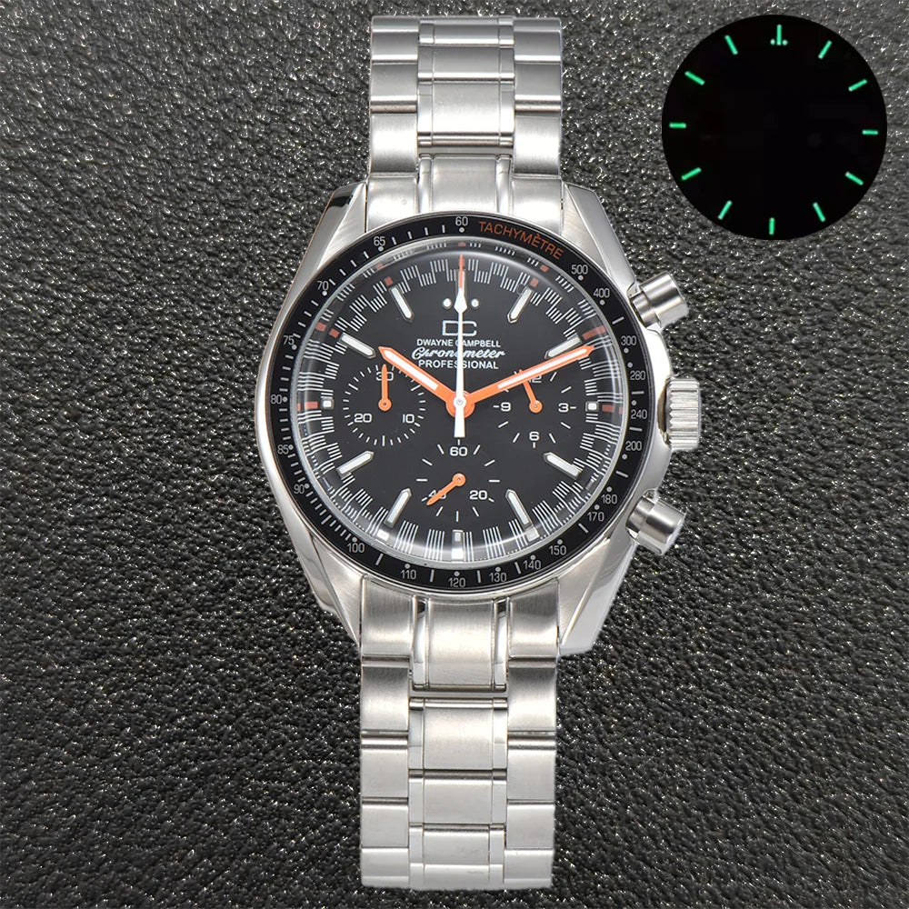 Custom LOGO Watch VK63 Watch 40mm Fashion  Sapphire Case 316L Stainless Steel Automatic Men's Watches High-Quality Business