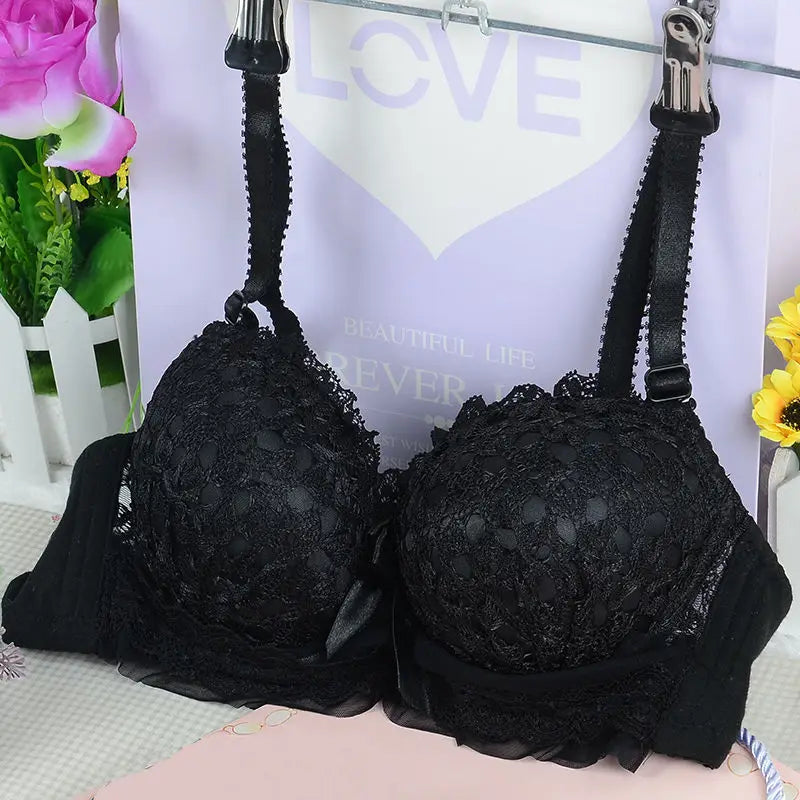 Girl Cheap Bra Sexy Lingerie Wire Free Bras For Women Underwear Lace Breathable Bralette Adjusted 3/4 Cup Push Up Female Bra