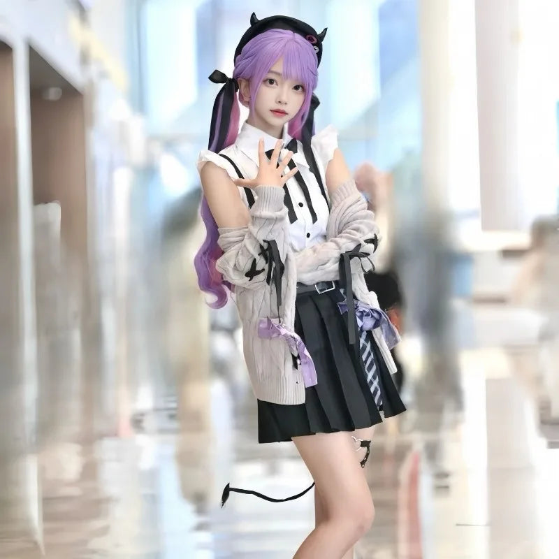 Anime Tokoyami Towa Cosplay Costume White Undergarment Coat Skirt JK Uniform with Accessories Full Set for Women Theme Party