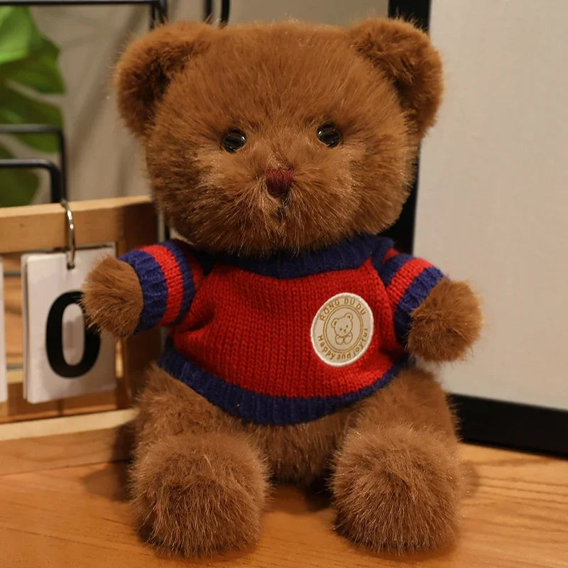 20cm Good Quality Heart Sweater Bear Plush Toys Boys Girls Lovely Cartoon Animals Stuffed Dolls  Christmas Birthday Present