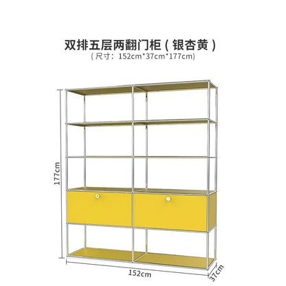 b7+  Nordic medieval cream wind small apartment display cabinet stainless steel module furniture decorative cabinet