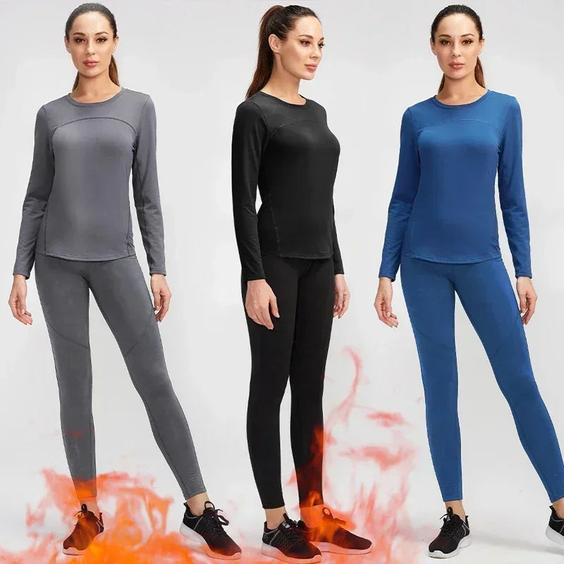 Sexy for Warm Long Thermal Women Clothes Johns Ski Sets Suit Thermo Lingerie Intimate Winter Ladies Elastic Velvet Underwear