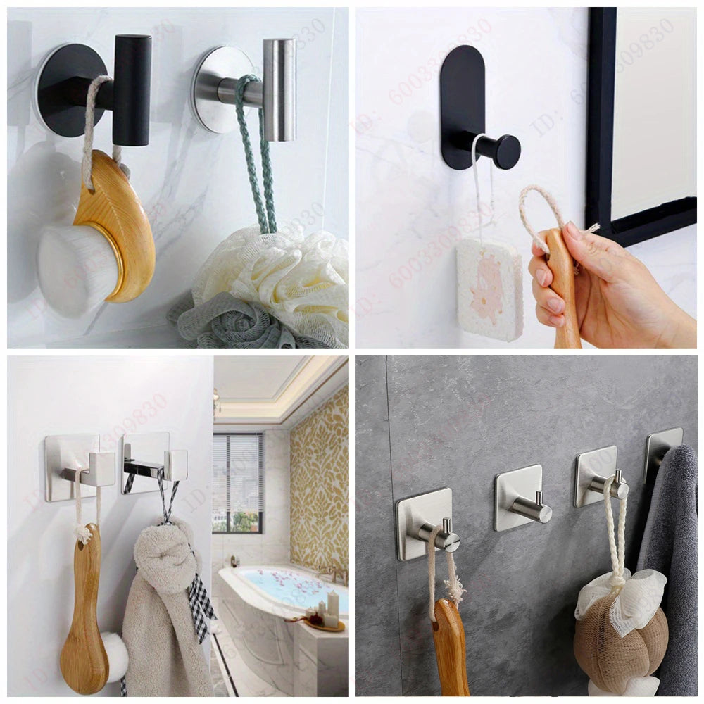 6/3PCS Strong Adhesive Wall Hooks,Self-adhesive Hooks,Towels Hanger Hook,Coat Hanging Rack,Key Holder,Bathroom Accessories