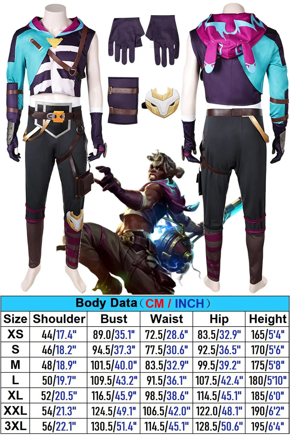 CosplayDisguise Arcane Ekko Cosplay Clothing 2024 Game LoL TV 2 Costume Adult Men Roleplay Male Role Play Fancy Dress Up Party C