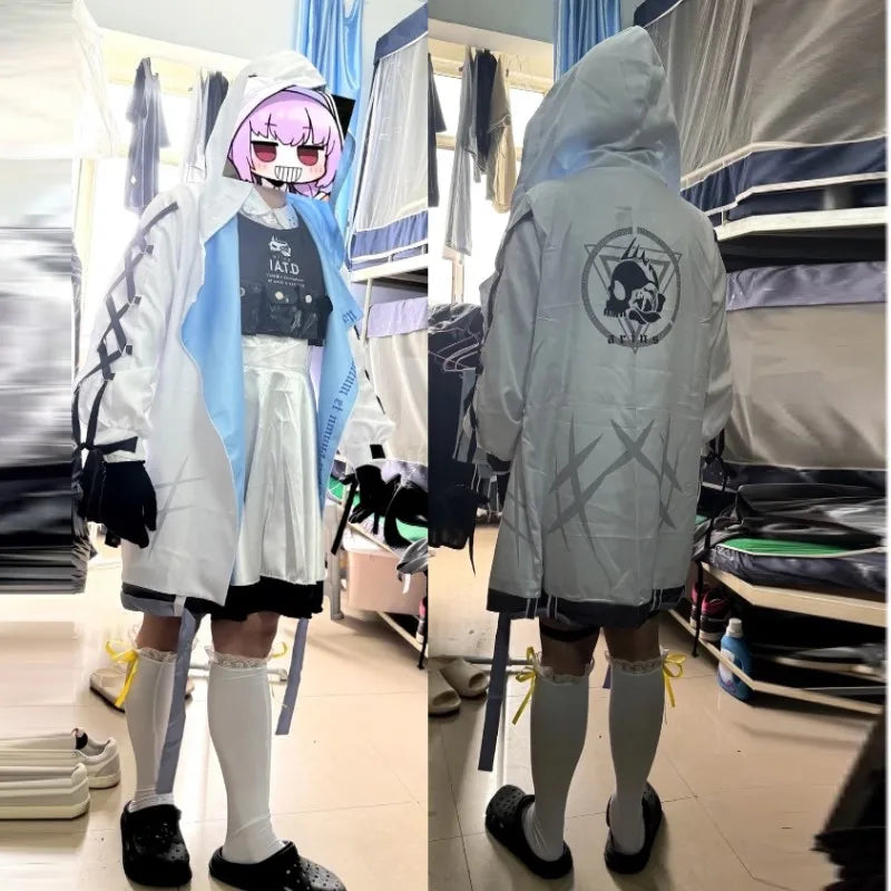 Blue Archive Hakari Atsuko Cosplay Costume Wig Headwear Women Carnival Halloween Carnival Party Roleplay Outfits Purple Hair