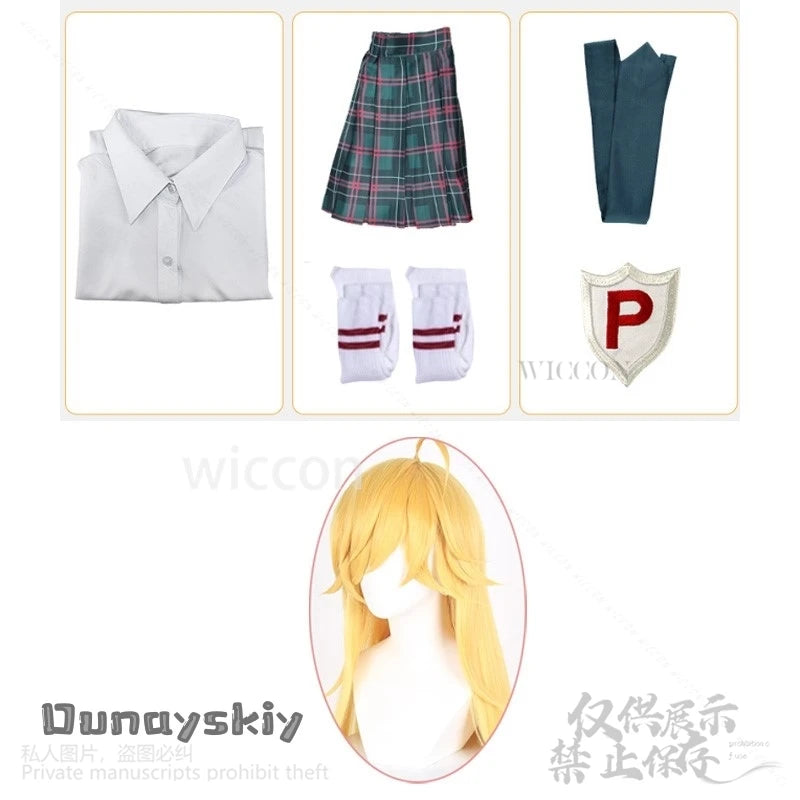 Panty Anime Cartoon Stocking Cosplay JK School Uniform Skirt Dress Woman Girls Sexy Party Suit Wigs Cos Halloween Customized