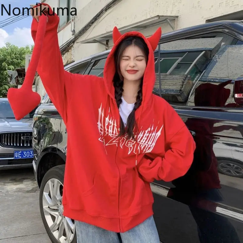 Streetwear BF Women Jackets 2025 Ropa Mujer Hooded Harajuku Casual Fashion Zipper Oversized Outwear Korean Vintage Y2k Coat