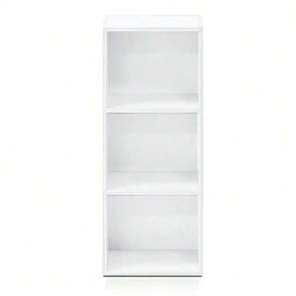 3‑Tier Open Storage Bookcase, Durable Composite Wood Bookshelf For Bedroom Living Room Office