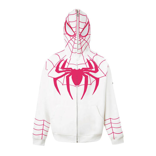 Spiderman Full Zip Up Hoodies 3D Print Superhero Men Women Avengers Cosplay Costume Y2k Gothic Hooded Sweatshirt Jackets