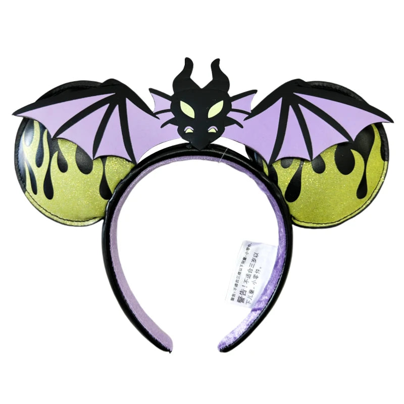 Disney Princess Mickey Mouse Headband Mickey Ear Rapunzel Snow White Sequin Bow Hair Hoop Gift Girl Accessories Christmas Gift