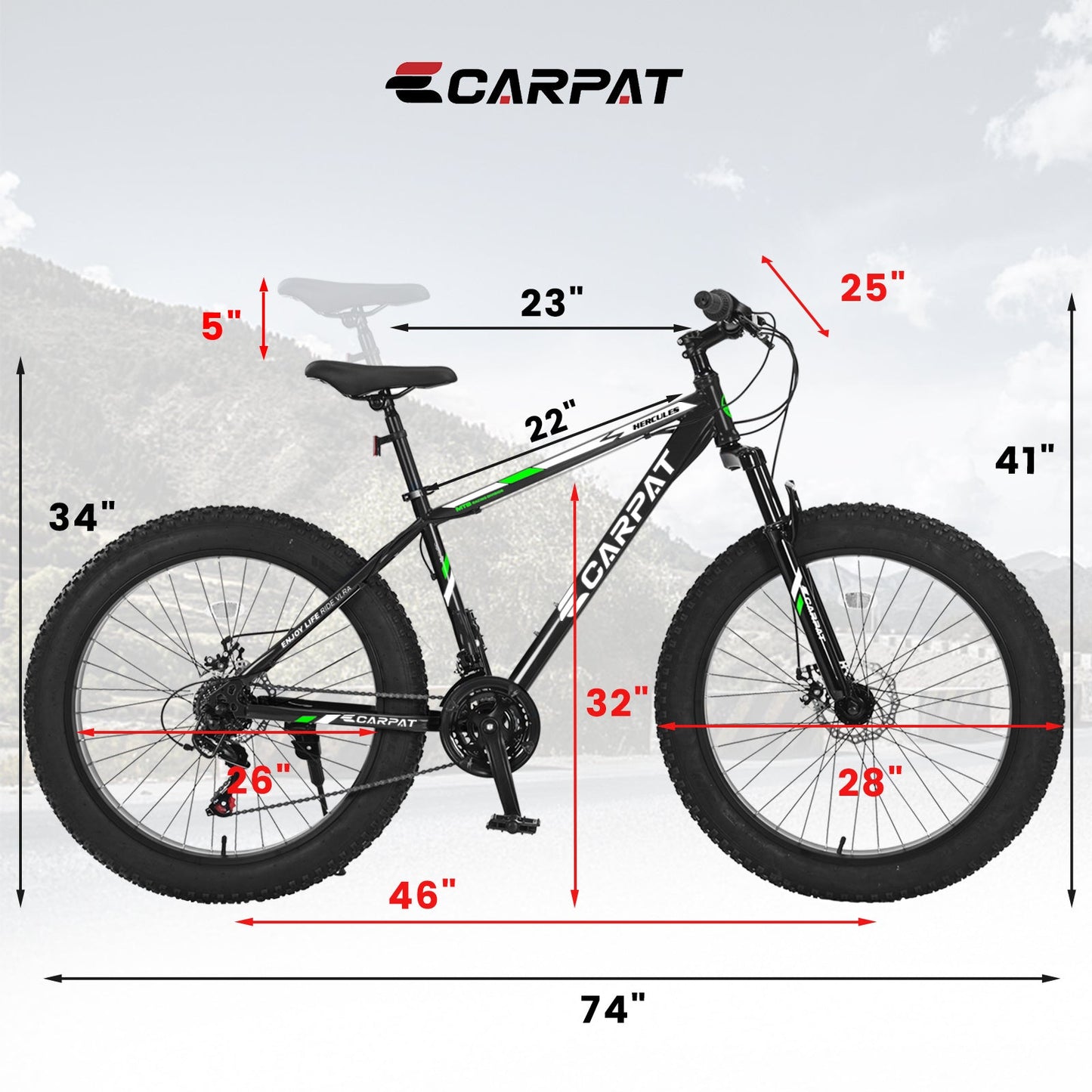 Carpat™Ruffryde – 26" Full Suspension Mountain Bike with Dual Disc