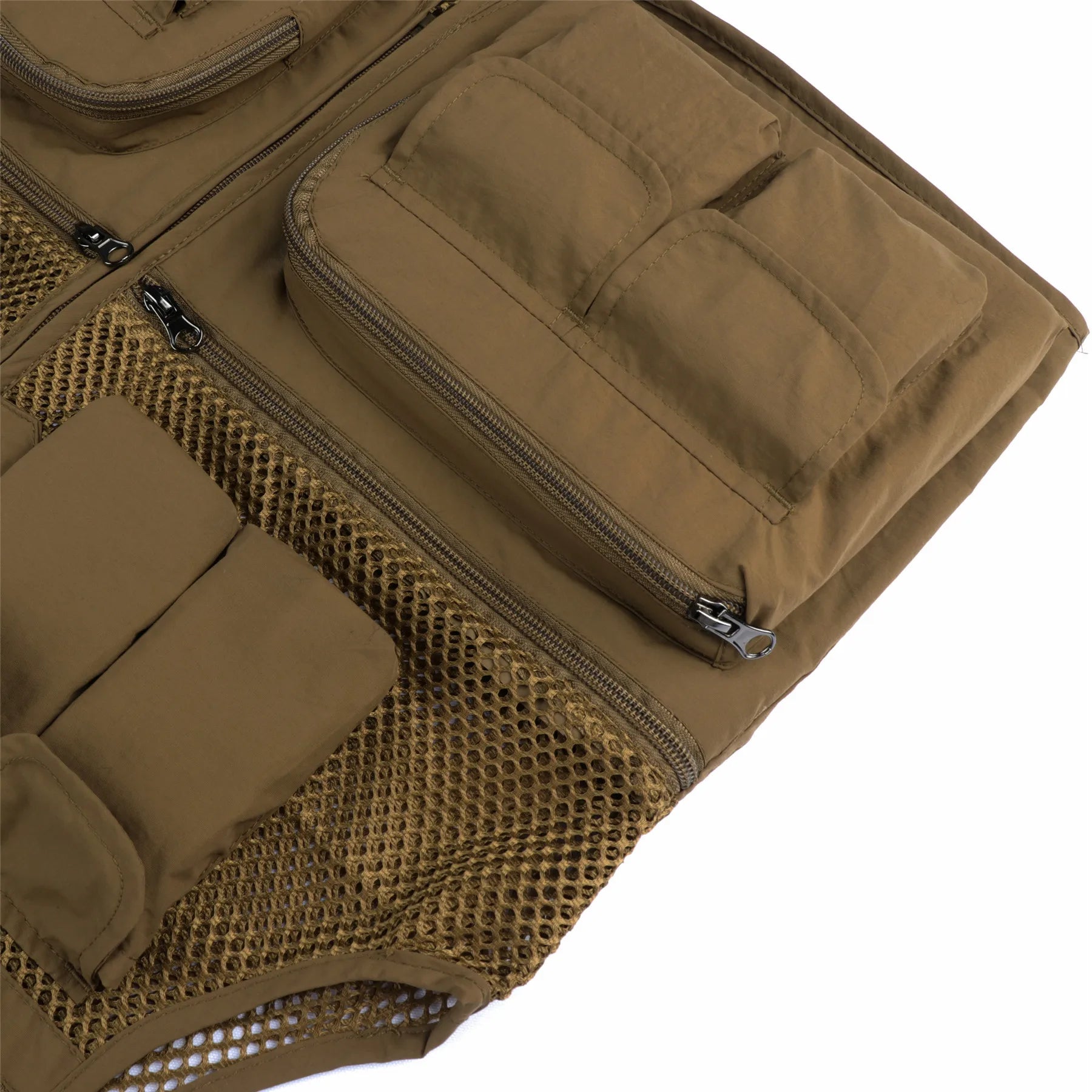 #%Men's Vest Tactical Webbed Gear Coat Summer Photographer Waistcoat Tool Many Pocket Mesh Work Sleeveless Jacket Male