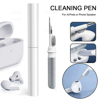Earphone Cleaning Brush 3-in-1 Multi-Functional Cleaning Kit with Soft Brush, Suitable for Wireless Earphones Case Charging Pen