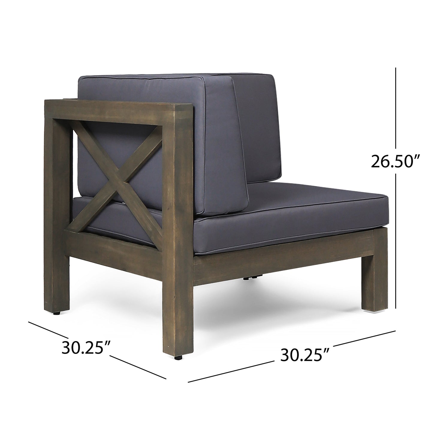BRAVA X-BACK LOVESEAT ACACIA WOOD OUTDOOR WATER-RESISTANT SOFA