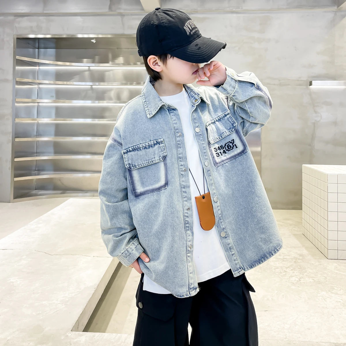 New Spring Autumn Kids Boys Denim Jacket Clothes Children Wear Casual Clothing Loose Style Jeans Coat 5 6 7 8 9 10 11 12 13 14 Y