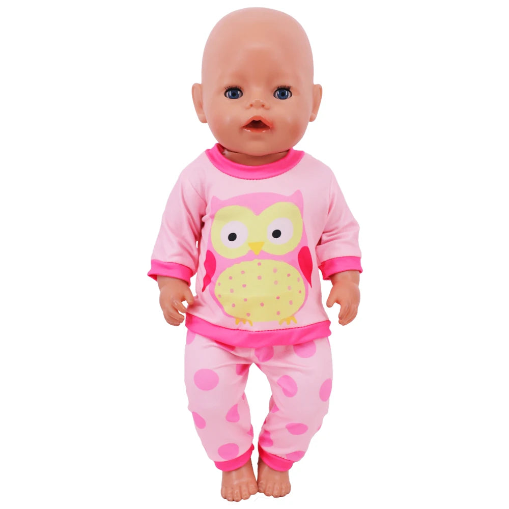 43Cm Baby Doll Clothes Accessories Pink Series Pajama Swimsuit for 18inch Girl American & 43 cCm Baby Reborn Doll,Our Generation