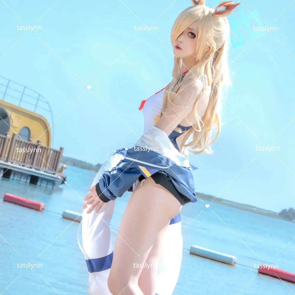 Kanna Ogata Cosplay Costume Kanna Swimsuit Jacket Swimwear Outfit Game Blue Archive Anime Cosplay Halloween Costumes for Women