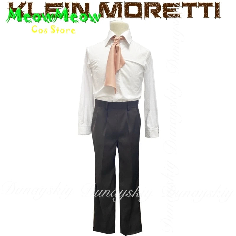 Lord of Mysteries Anime Klein Moretti Cosplay Codename Fool Brown Coat Set And Black Wig Halloween Costume Suit
