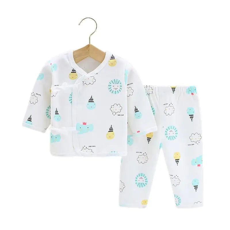 0-3months Newborn Baby Clothes Set Soft Cotton Cartoon Print Baby Underwear Baby Boy Set Autumn Unisex Baby Girls Clothes Set