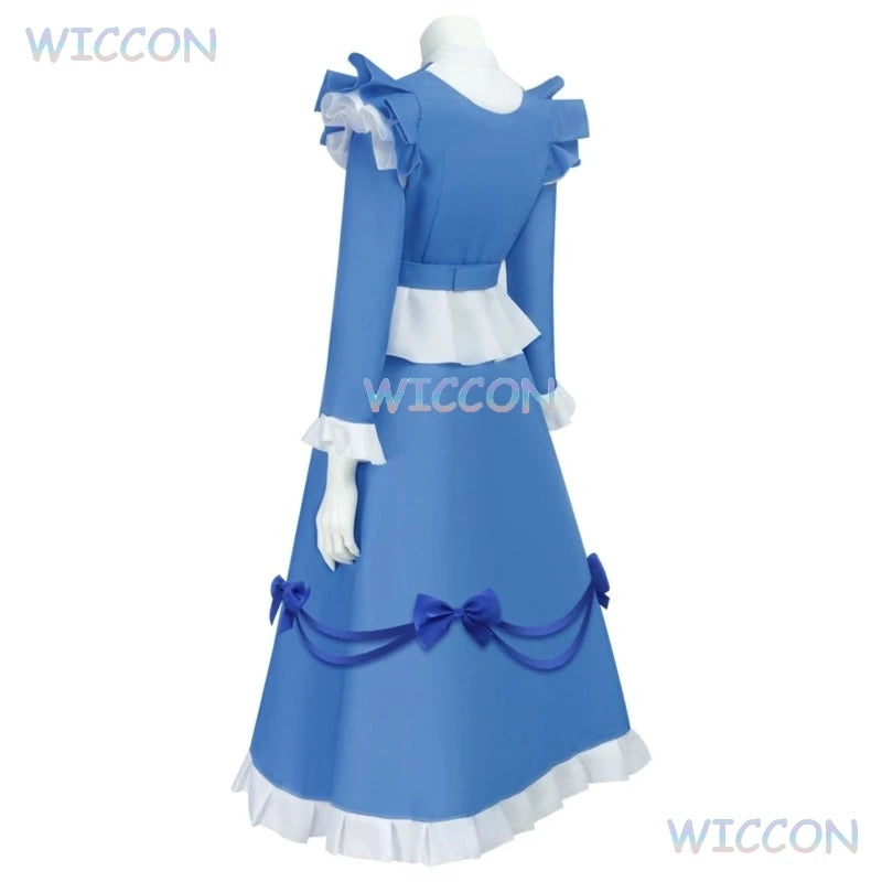 The Poppy Cosplay Costume Dress Red Hair Game Poppy Cos Playtime Girl Women Girls Blue Maid Dress Lolita Halloween Party Dress