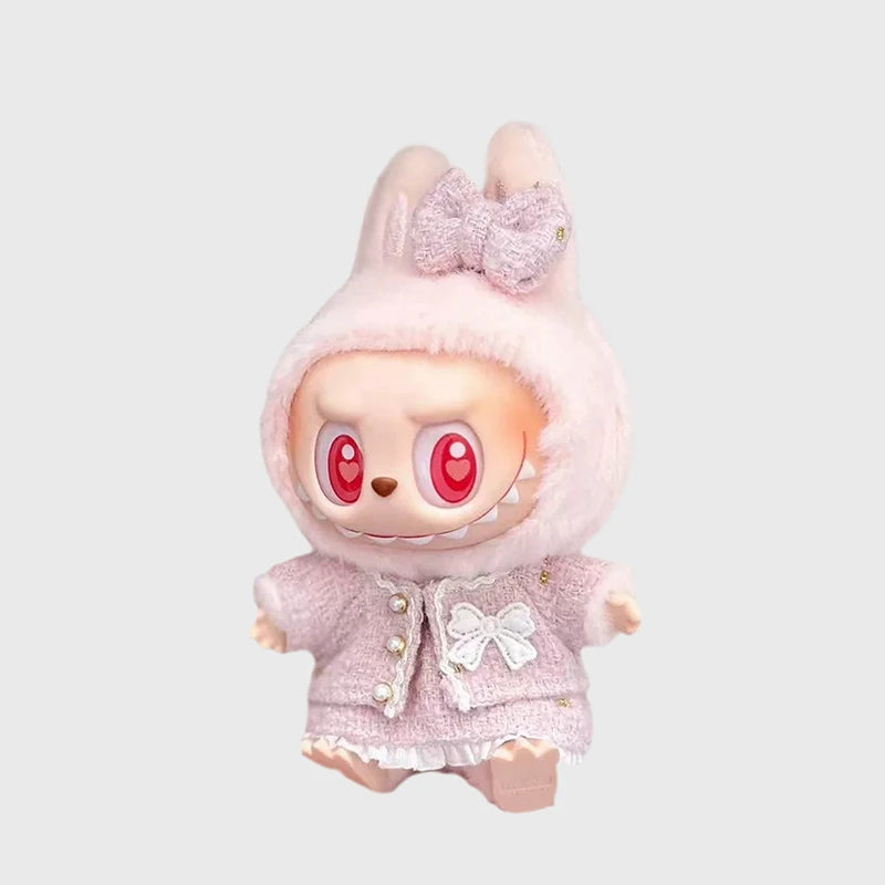 Cute Clothes for 17cm Labubu Doll Fashion V1V2 Idol Clothing DIY Kids Gift Dress for Labubu Cloak Clothes Hair Dolls Accessories