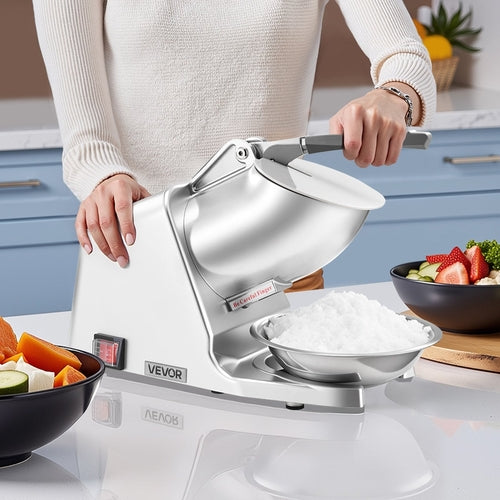 Commercial Ice Crusher 286LBS/H Electric Snow Cone Maker Shaved Ice