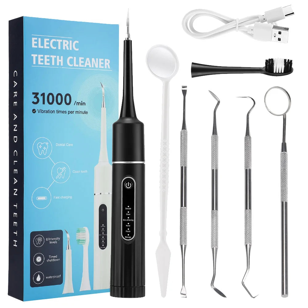 Electric Tooth Cleaner Waterproof Toothbrush Sonic Vibration Dental Scaler Plaque Calculus Tartar Remover Teeth Cleaning Tools