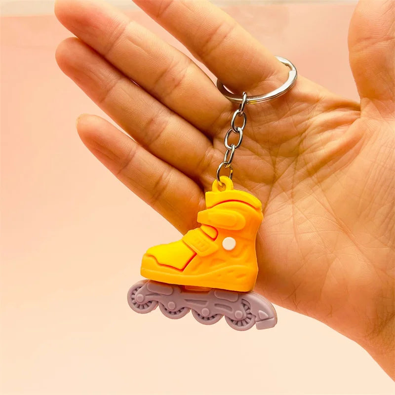 1PC Cartoon Roller Skates Shoes Keychain DIY Jewelry Men Boy grils Souvenir Party Gifts