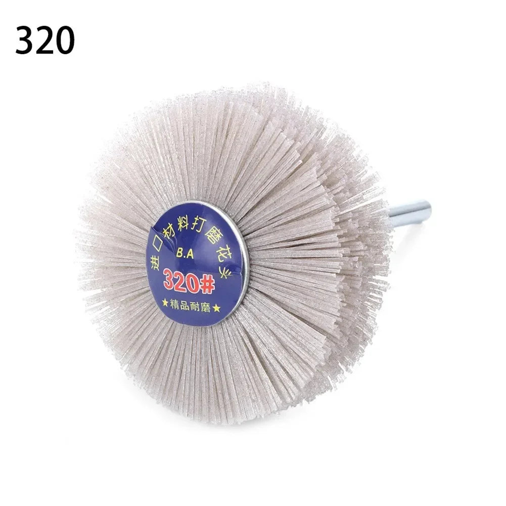 80mm Grinding Wheel Brush Nylon Polishing Abrasive Rotary Woodwork Metal Stone Head Grinder Polishing Brush 80-600 Grit