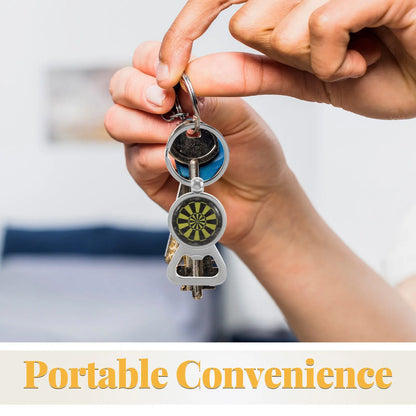 2Pcs Dartboard Bottle Opener Keychain Creative Sturdy Metal Portable Pocket Size Sports Theme Key Ring Backpack Charm for Men