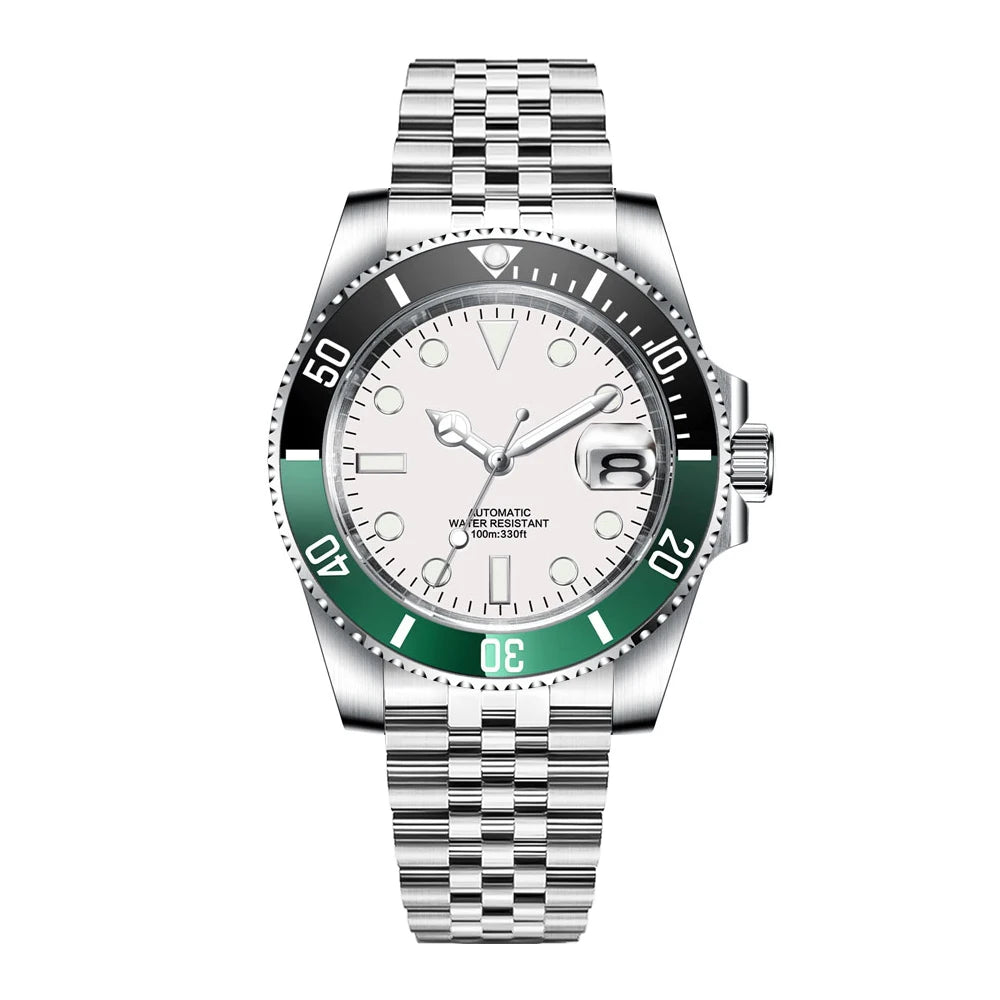 DIY Logo 40MM Dive Watch NH35 Automatic WristWatch 10Bar Waterproof Luminous Sapphire Ceramic bezel dress Watches Men Reloj