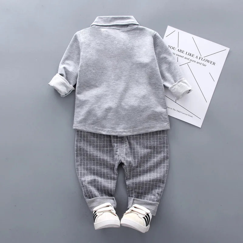 Children's set boys' baseball suit spring autumn cartoon cardigan set Korean version two-piece set infants young children 0-5Y
