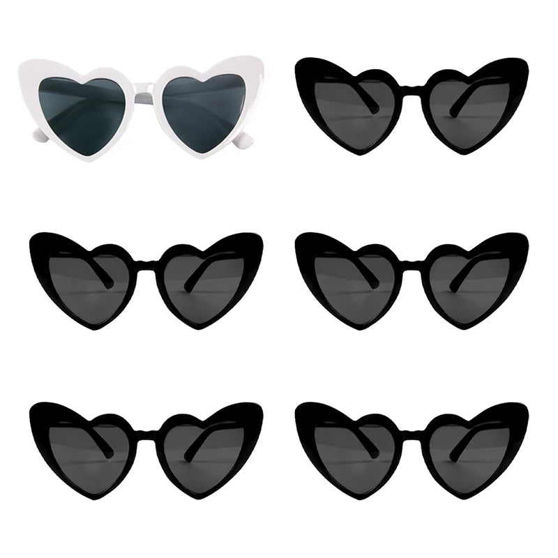Heart Shaped Sunglasses for Women Retro Cat Eye Sunglasses Wedding Engagement Decoration Shopping Traveling Party Accessories