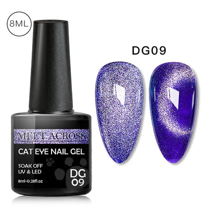 9D Reflective Magnetic Gel Nail Polish 7ml Shiny Glitter Cat Eye Nail Gel Varnishes Semi Permanent Soak Off UV Gel Nail Art
