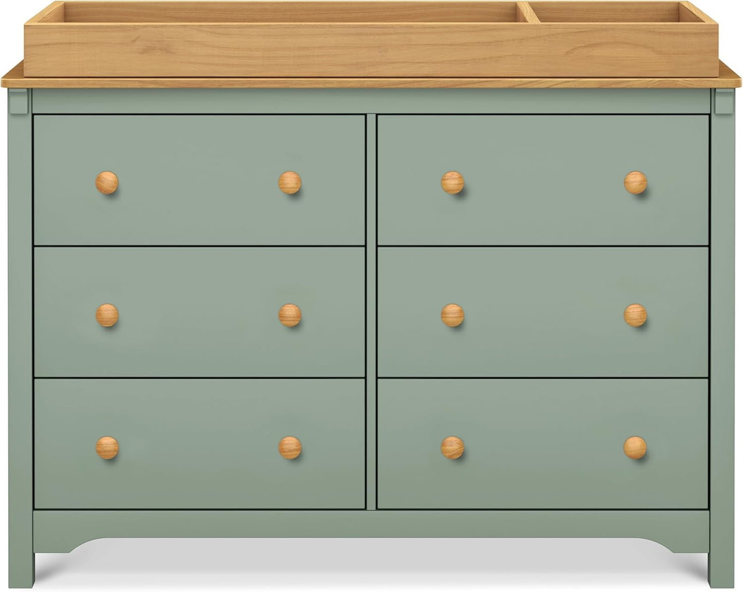Shea Six Drawer Dresser Light Sage And Honey For Nursery