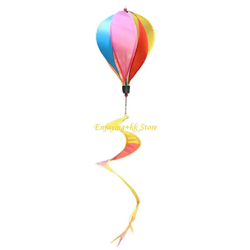 Q1JB Hot Air Balloon Wind Spinner Rainbow Pinwheel Garden Yard Lawn Decoration Gift