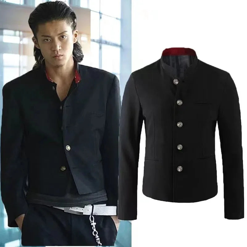 2025 Japanese Movie New Crows Zero Takiya Genji Uniform High School Coats JK Black Suit College Style Jacket Cosplay☆★ee☆★