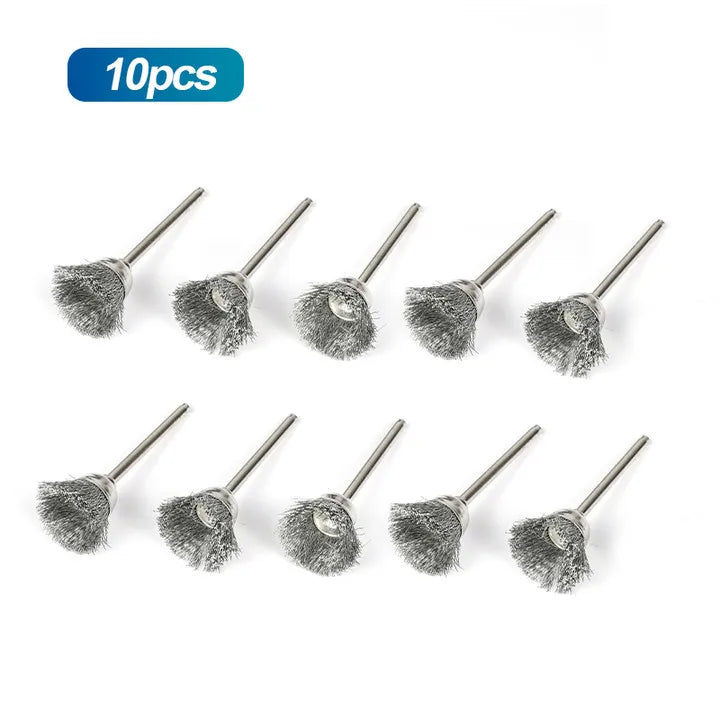 3/10Pcs Steel Wire Brushes Set Polishing Wheels Pen Brushes Kit Dremel Accessories Deburring for Rotary Tool