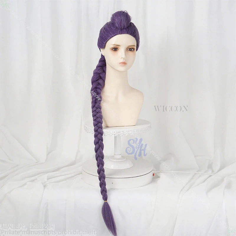 Anime Movie Kpop Demon Cosplay Rumi Lovely Jirai Kei 100cm Costume Hair Heat Resistant Synthetic Hair Wigs + Wig Cap Cos Huntrix