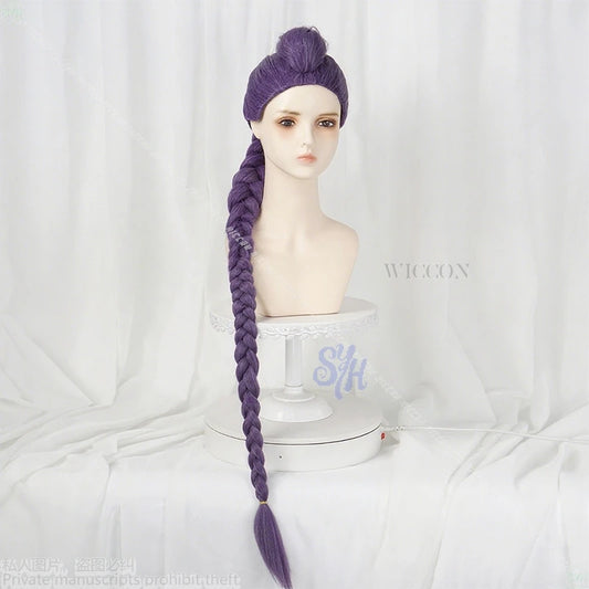 Anime Movie Kpop Demon Cosplay Rumi Lovely Jirai Kei 100cm Costume Hair Heat Resistant Synthetic Hair Wigs + Wig Cap Cos Huntrix