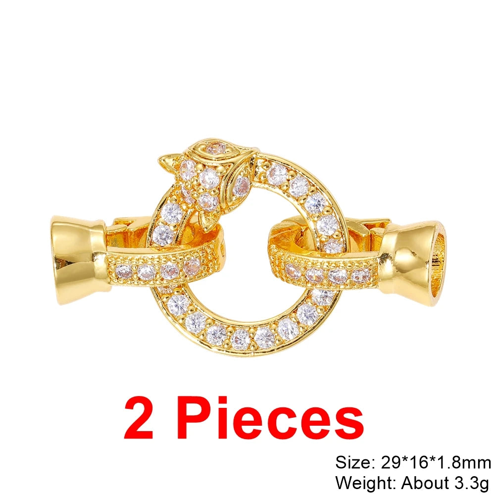 Juya 18K Gold Plated Baroque Pearls Connector Fastener Clasps DIY Jewelry Making Accessories Women Beads Lock Closure Supplies