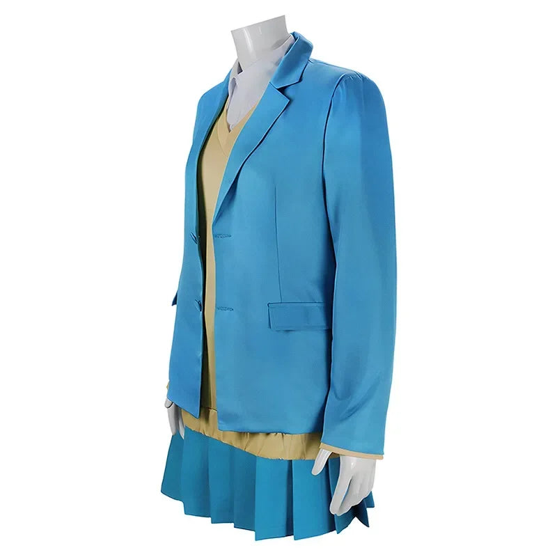 New 2026 Anime Blue Box Chinatsu Kano Cosplay Costume Women Coat Shirt Skirt Set School Uniform Halloween Clothes Outfit