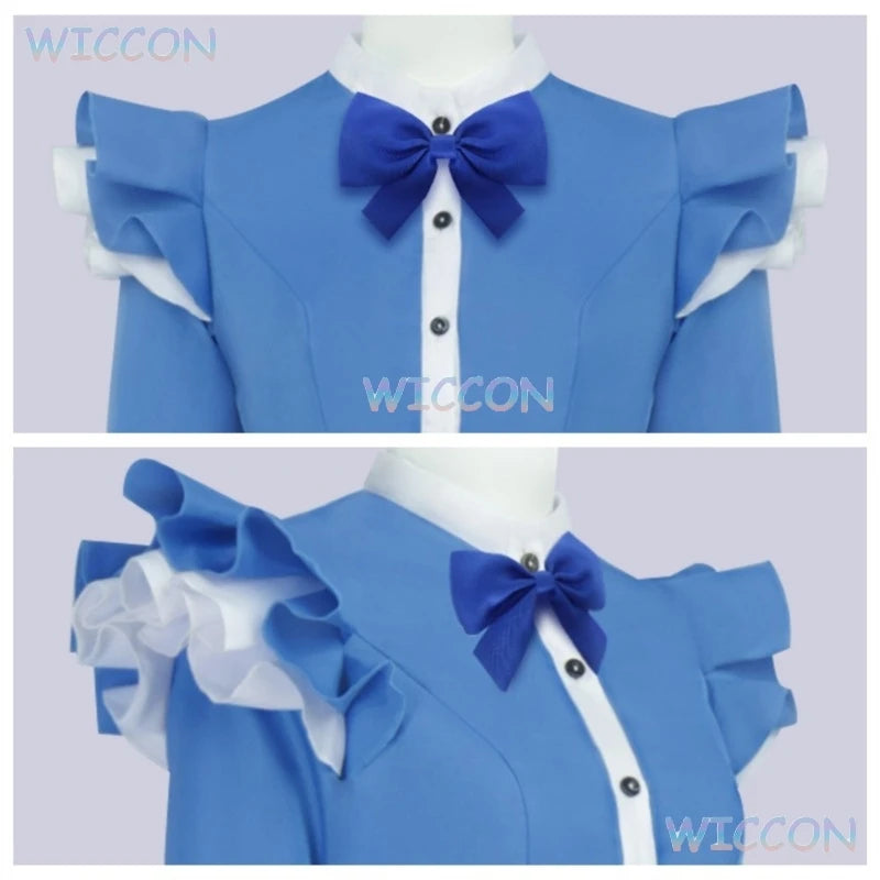 The Poppy Cosplay Costume Dress Red Hair Game Poppy Cos Playtime Girl Women Girls Blue Maid Dress Lolita Halloween Party Dress